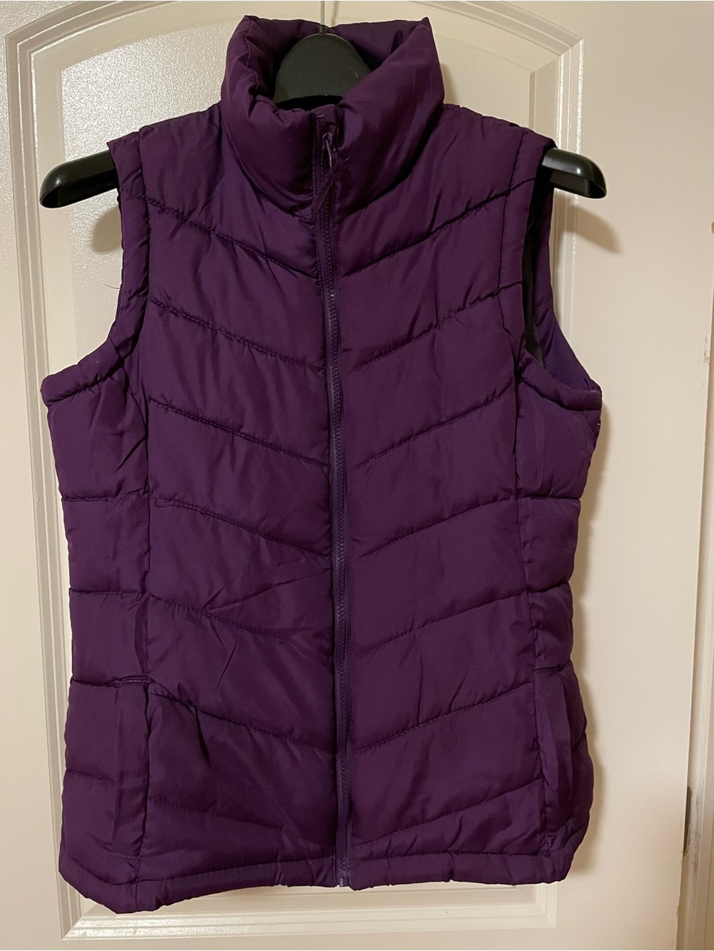 Women's Quilted Puffer Vest - Purple